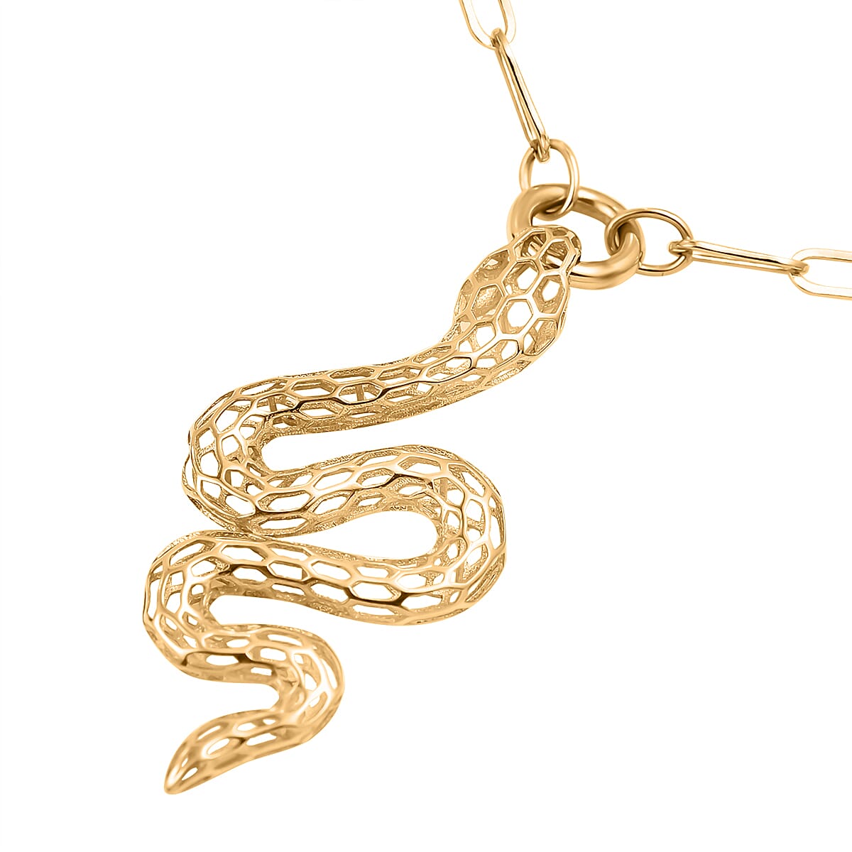 JCK Vegas Deal - Handmade 9K Yellow Gold Serpent Necklace (Size - 20)