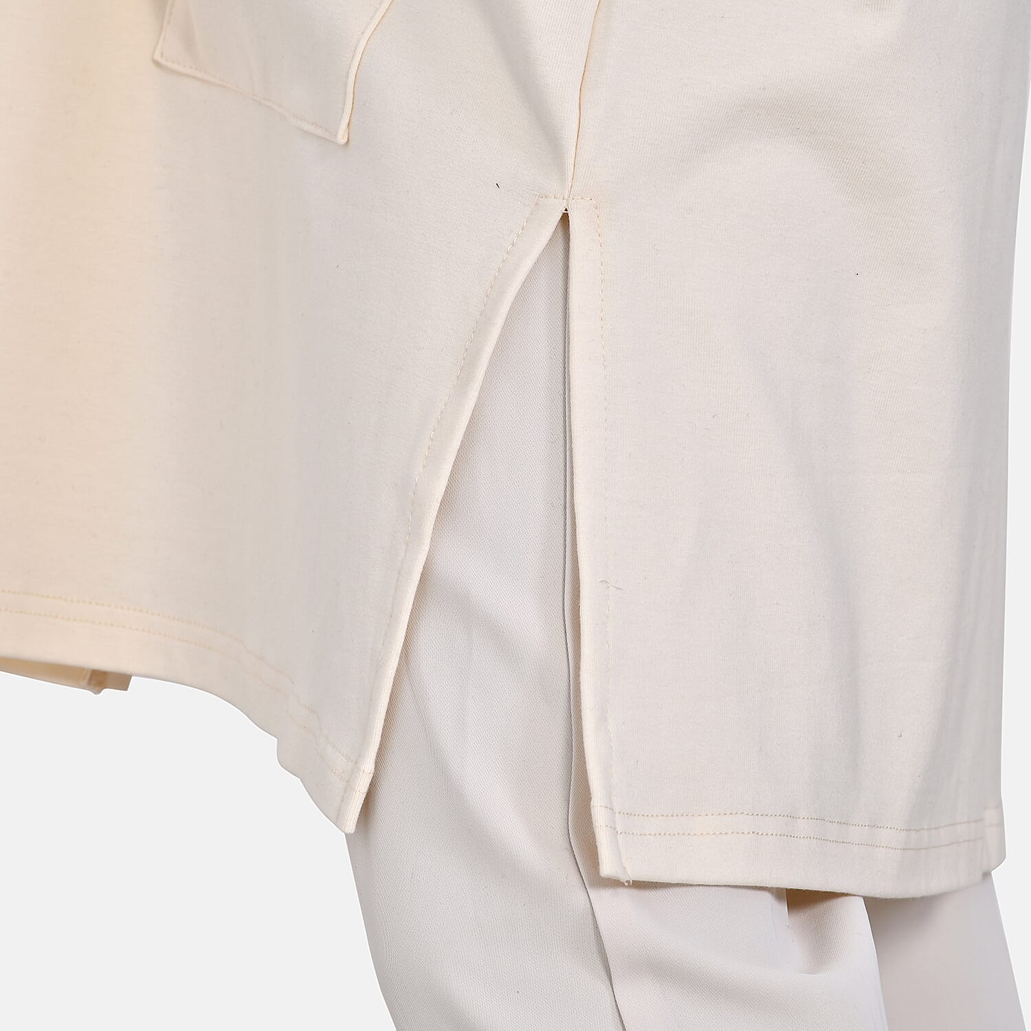 Tamsy 60% Cotton Blend Jersey Cardigan (One Size, 8-20) - Cream