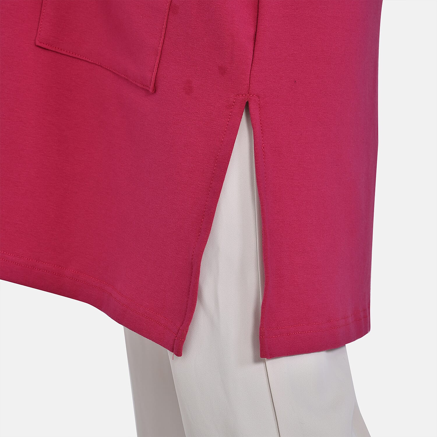 Tamsy 60% Cotton Blend Jersey Cardigan (One Size, 8-20) - Fuchsia
