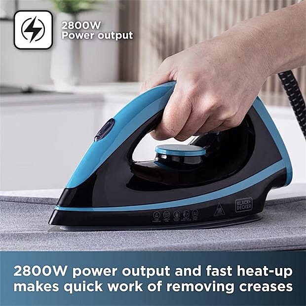 Black & Decker 2800W Steam Station with 1.5L Detachable Water Tank - Black