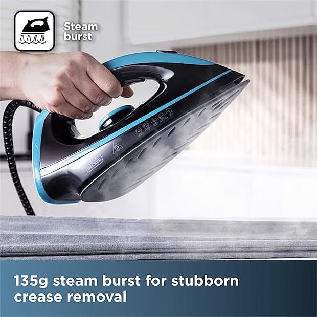 Black & Decker 2800W Steam Station with 1.5L Detachable Water Tank - Black