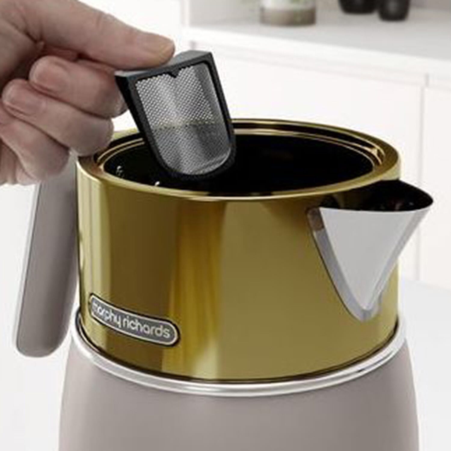 Morphy Richards Signature 1.5L Kettle (Power 3KW) - Grey & Gold