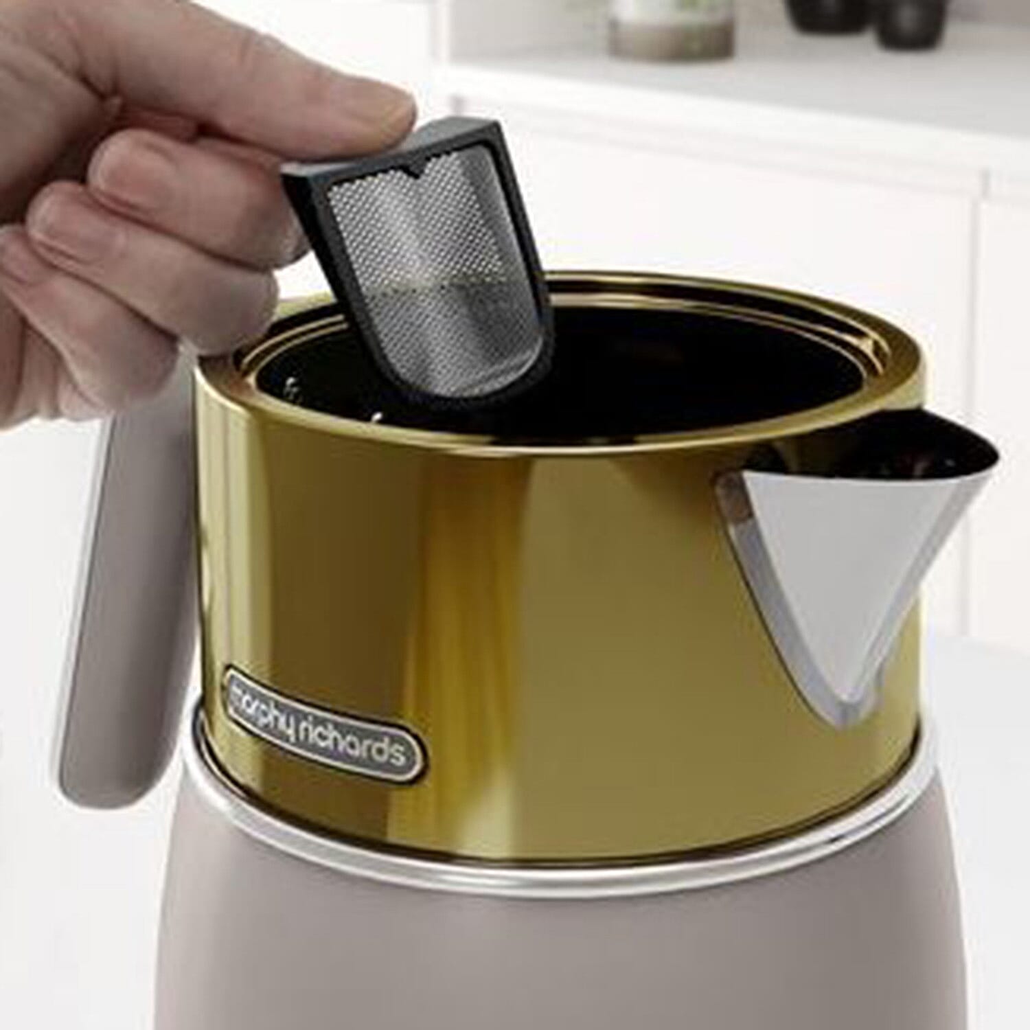 Morphy Richards Signature 1.5L Kettle (Power 3KW) - Grey & Gold