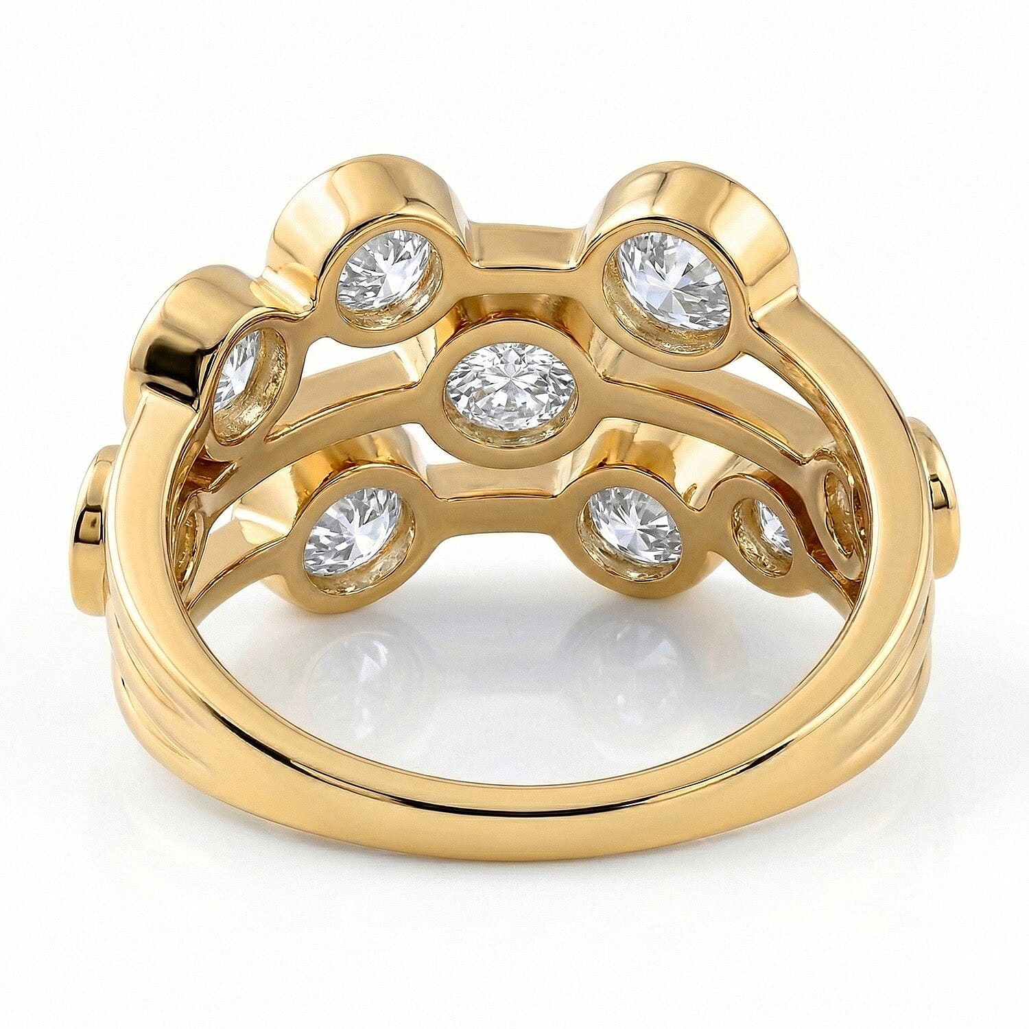 Moissanite Bubble Ring in Sterling Silver