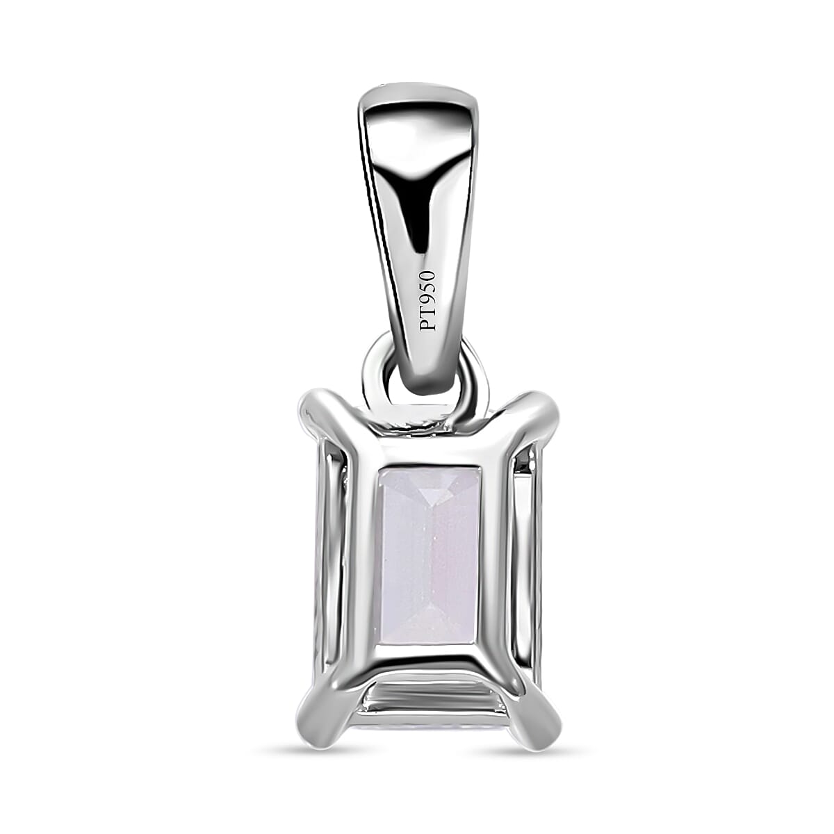Luxuriant Diamond - 950 Platinum IGI Certified (Emerald Cut) Lab Grown Diamond (VS1-E) Solitaire Pendant 1.00 Ct.