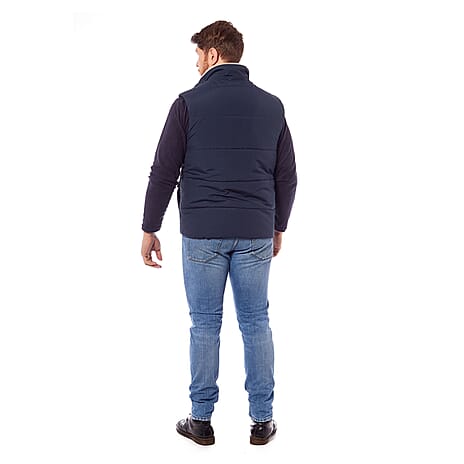 Gents Logan Warm Padded Multi Pocket Gilet (Size L) - Navy