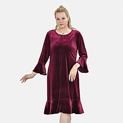 TAMSY Velvet Womens Midi Dress