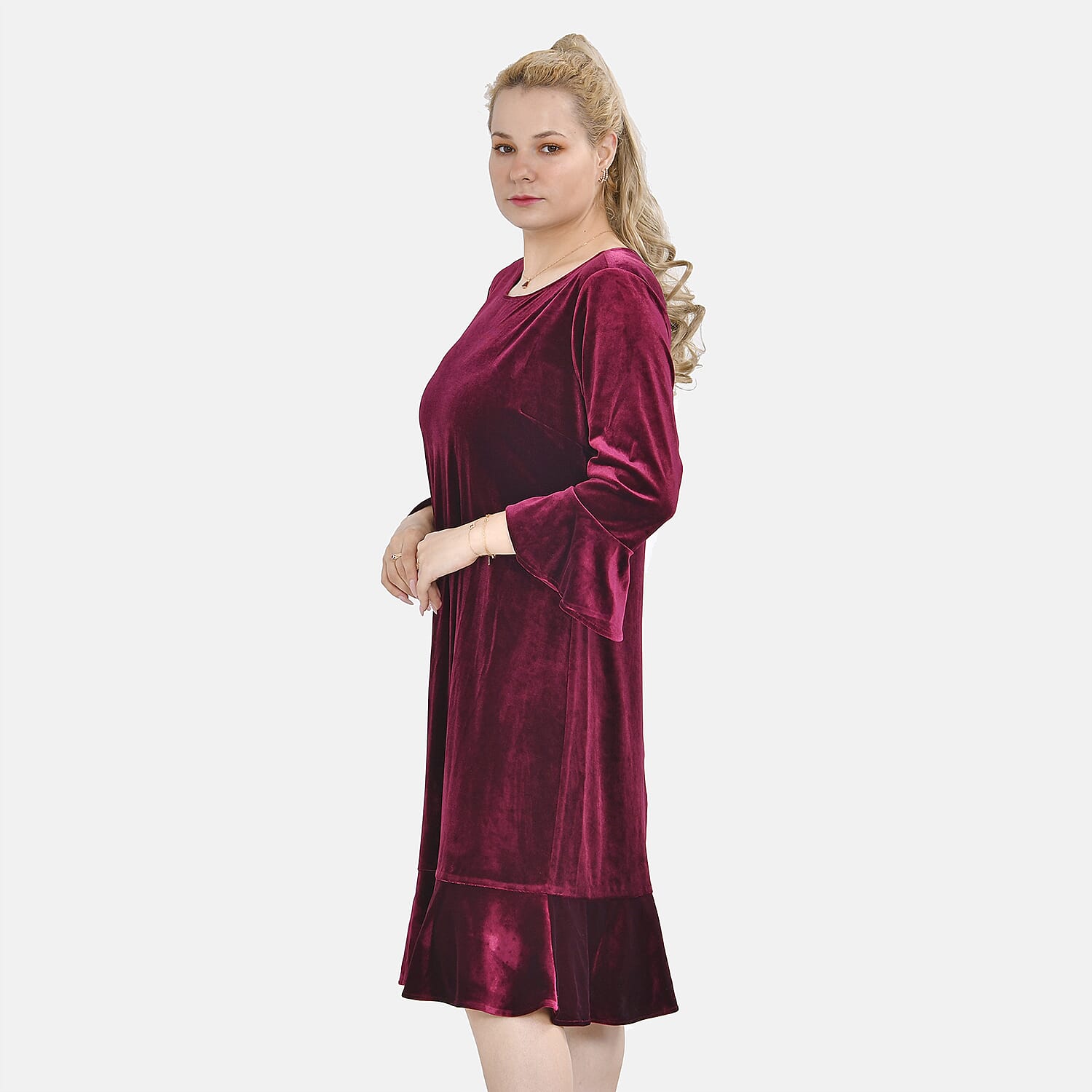 TAMSY Velvet Womens Midi Dress