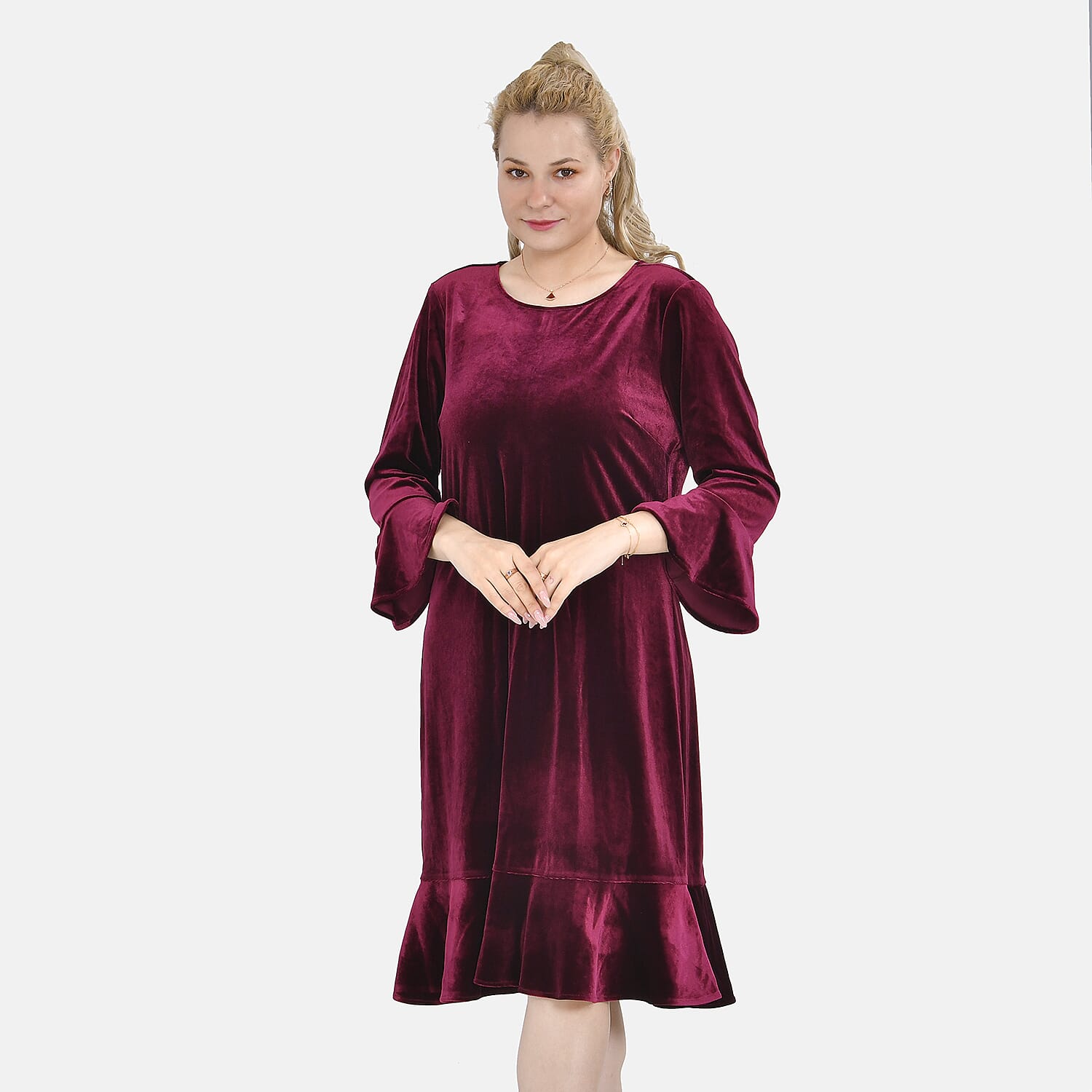 TAMSY Velvet Womens Midi Dress
