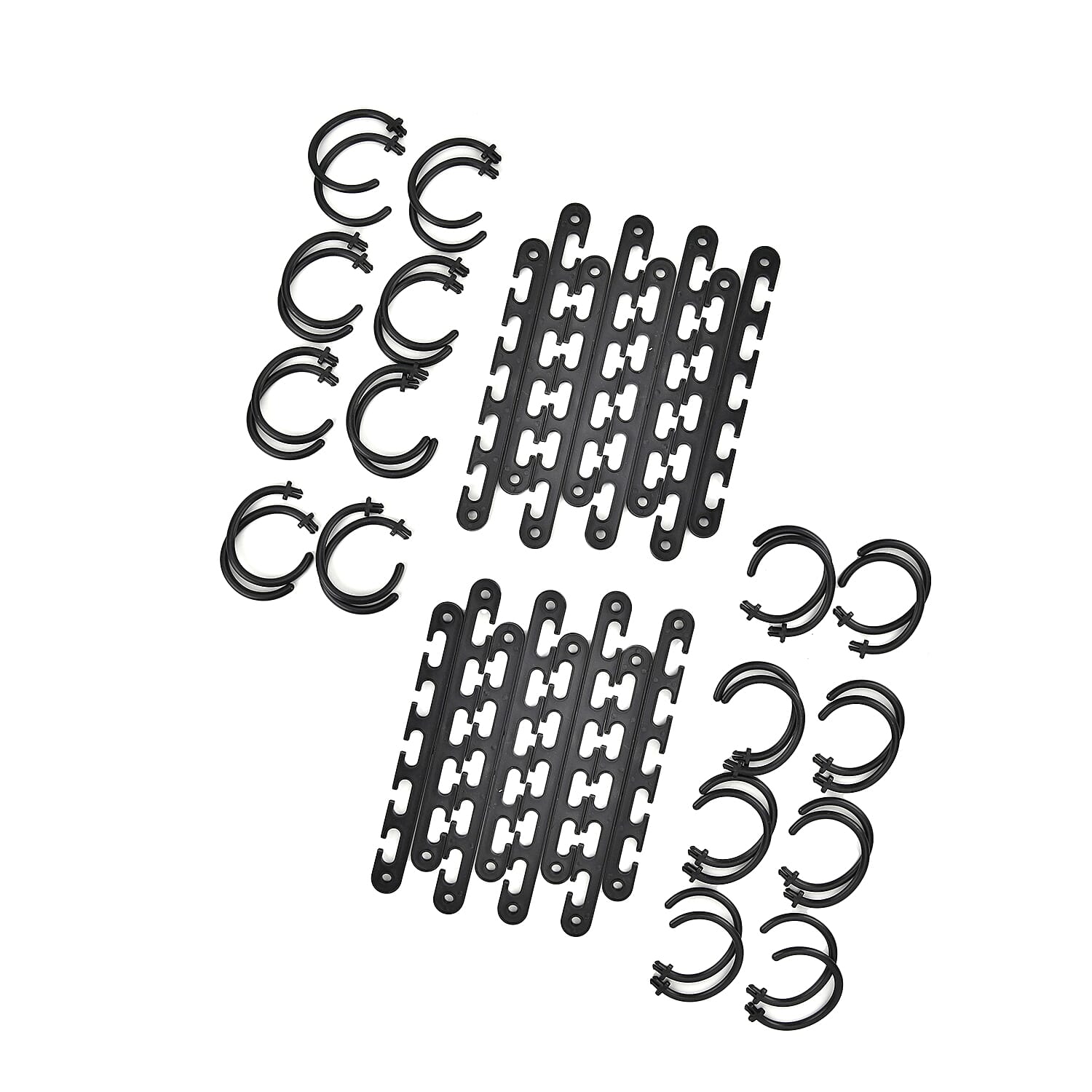 Set of 8 - Space Saving Non-SlipHanger Organizer for Closet  - Black