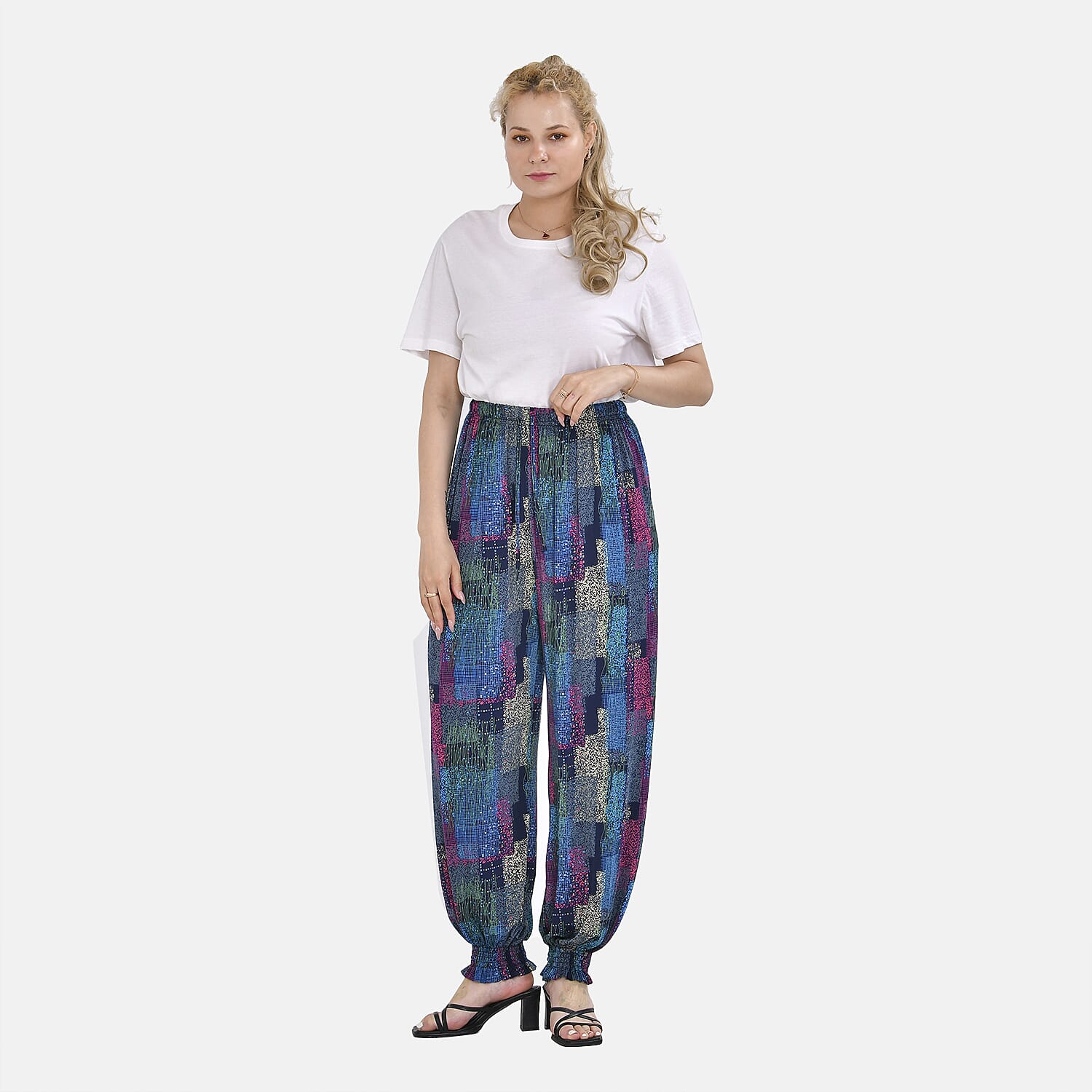 ボトムスその他 TNTNTUTU Patchwork Colorful Straight Flowre Bear Fancy Pants NORDBURY Patchwork Hippie Trousers Festivals Funky Hippy
