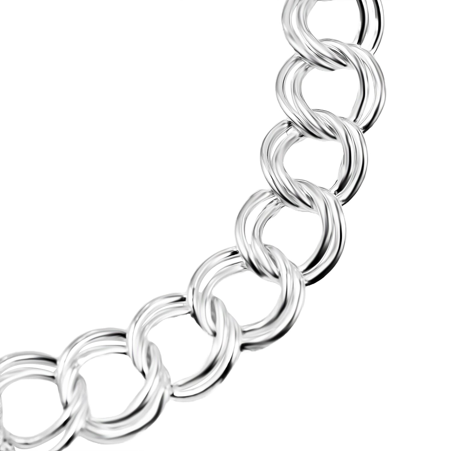 Mega NY close Out Deal - Sterling Silver Double Curb Bracelet (Size 7.5) with Lobster Clasp, Silver Wt. 6.20 Gms.