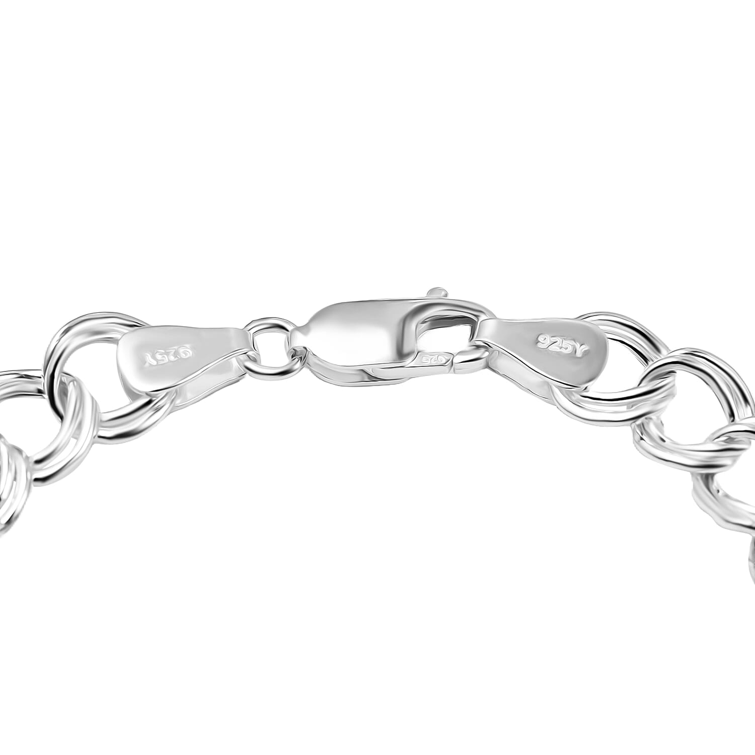 Mega NY close Out Deal - Sterling Silver Double Curb Bracelet (Size 7.5) with Lobster Clasp, Silver Wt. 6.20 Gms.