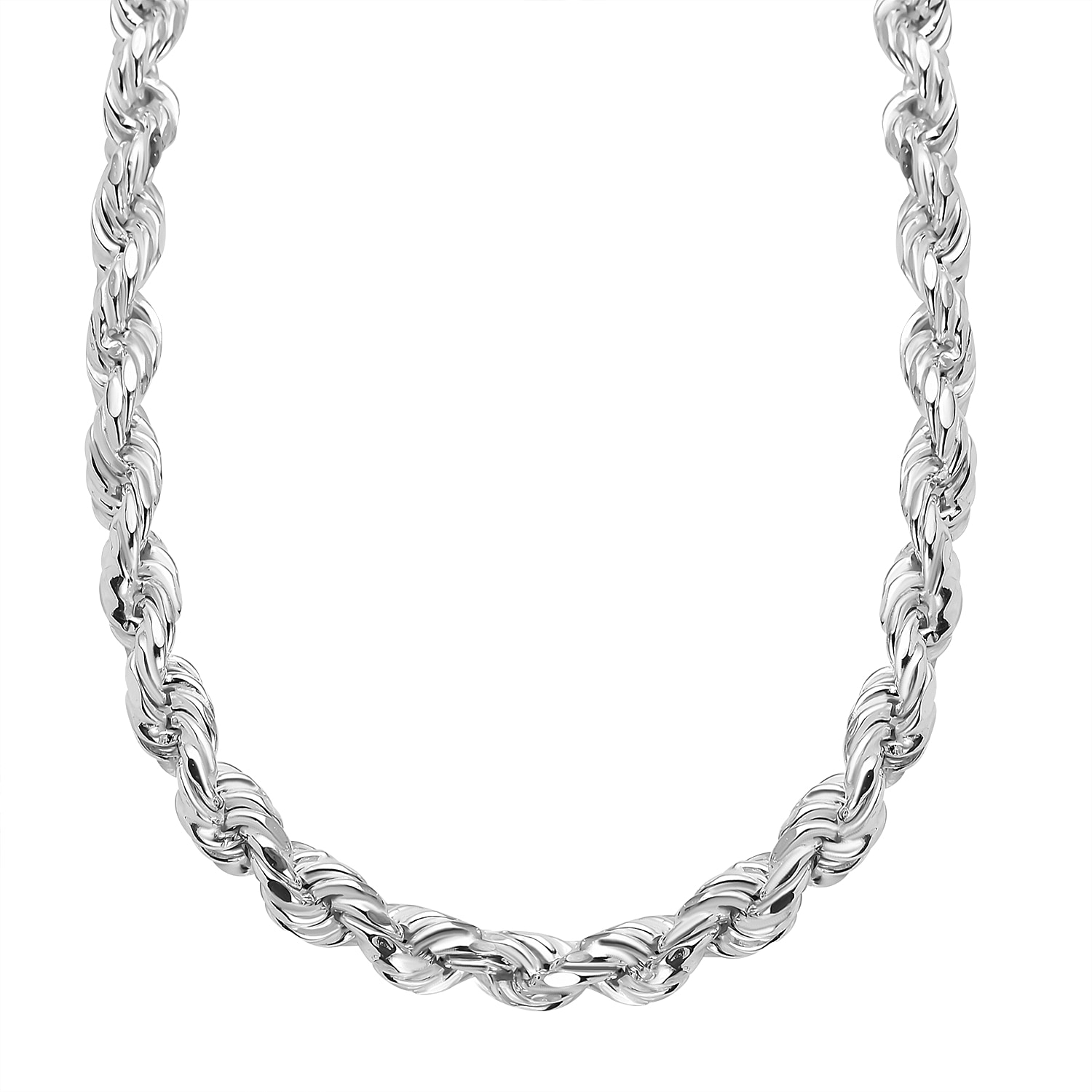 Closeout Deal - Sterling Silver Rope Necklace (Size - 26), Silver Wt. 25.8 Gms