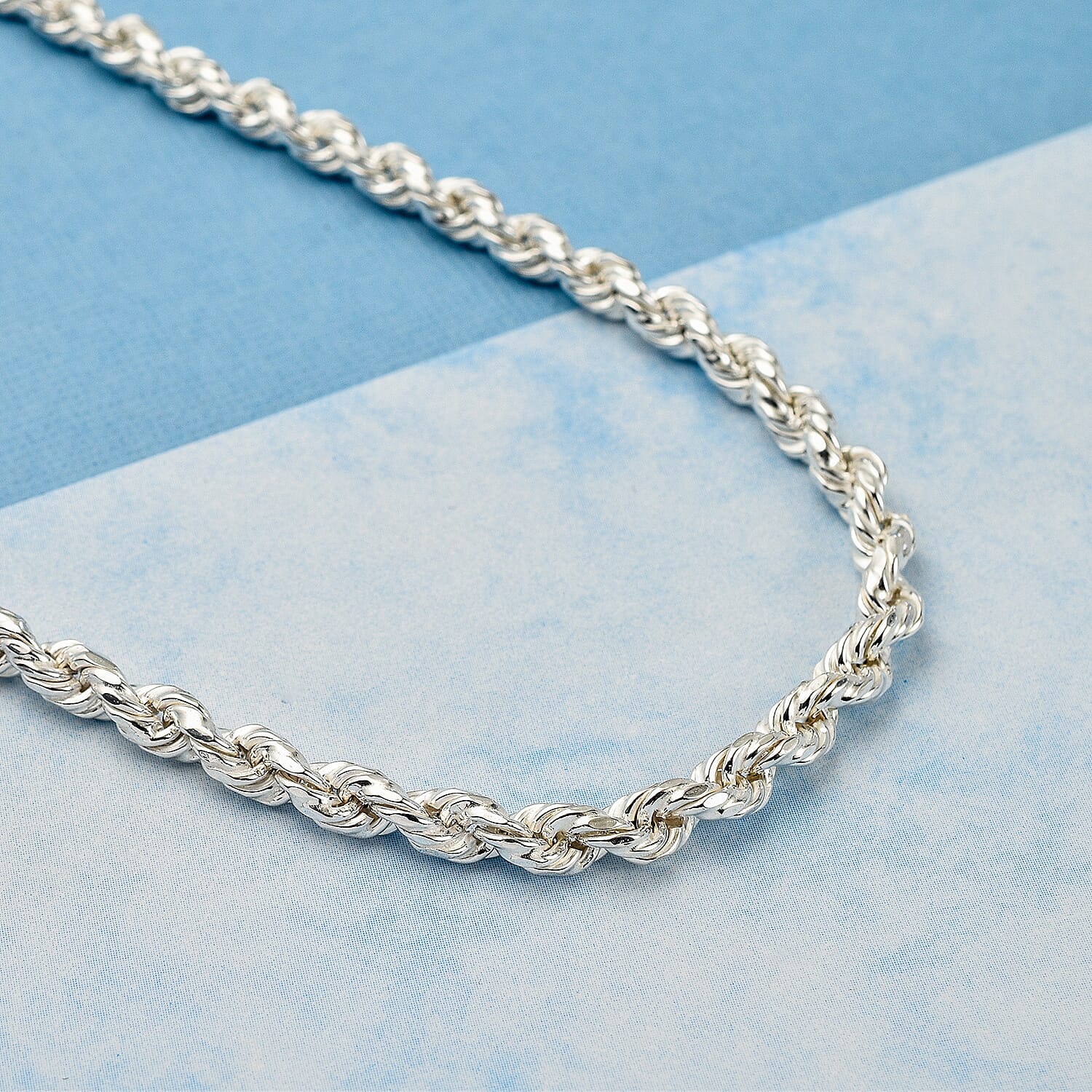 Closeout Deal - Sterling Silver Rope Necklace (Size - 26), Silver Wt. 25.8 Gms