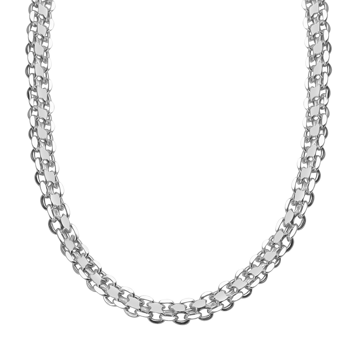 Vicenza Closeout - Sterling Silver Bismark Necklace (Size - 20).