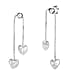 Rose Gold Overlay Sterling Silver Heart Drop Earrings