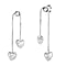 Yellow Gold Overlay Sterling Silver Heart Drop Earrings