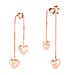 Rose Gold Overlay Sterling Silver Heart Drop Earrings