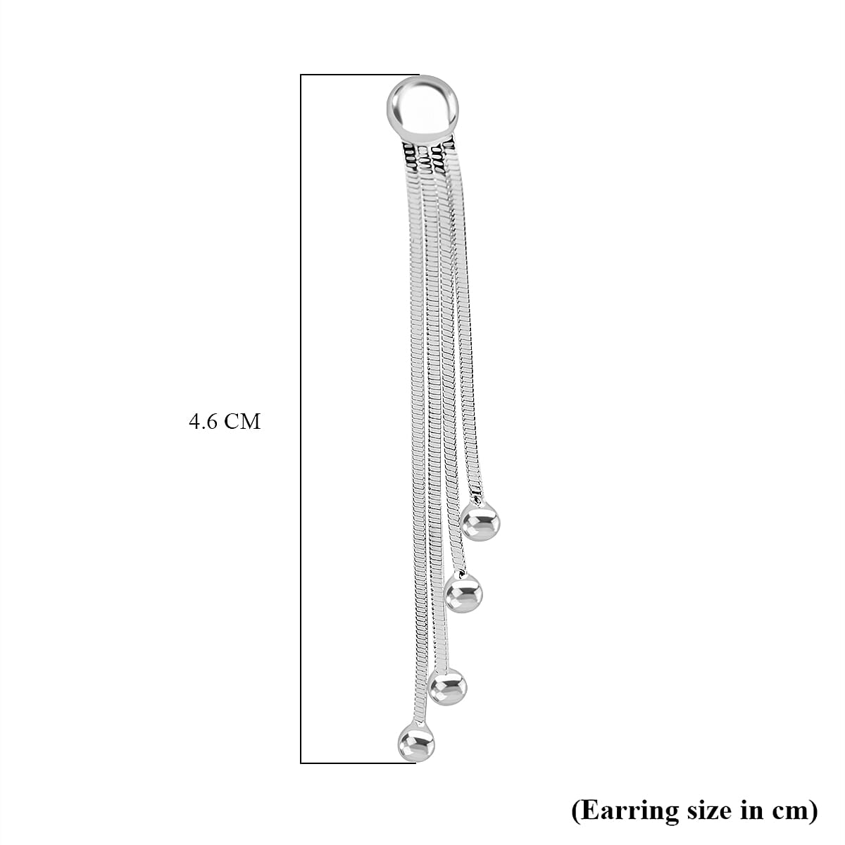 Vicenza Closeout - Sterling Silver Snake Drop Bead Earrings With Push Back