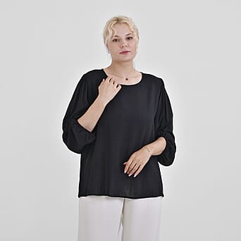 https://tjcuk.sirv.com/Products/77/2/7725274/Tamsy-Viscose-Solid-Top-Size-70x1-cm-Black-Green_7725274_1.jpg?w=342&h=342