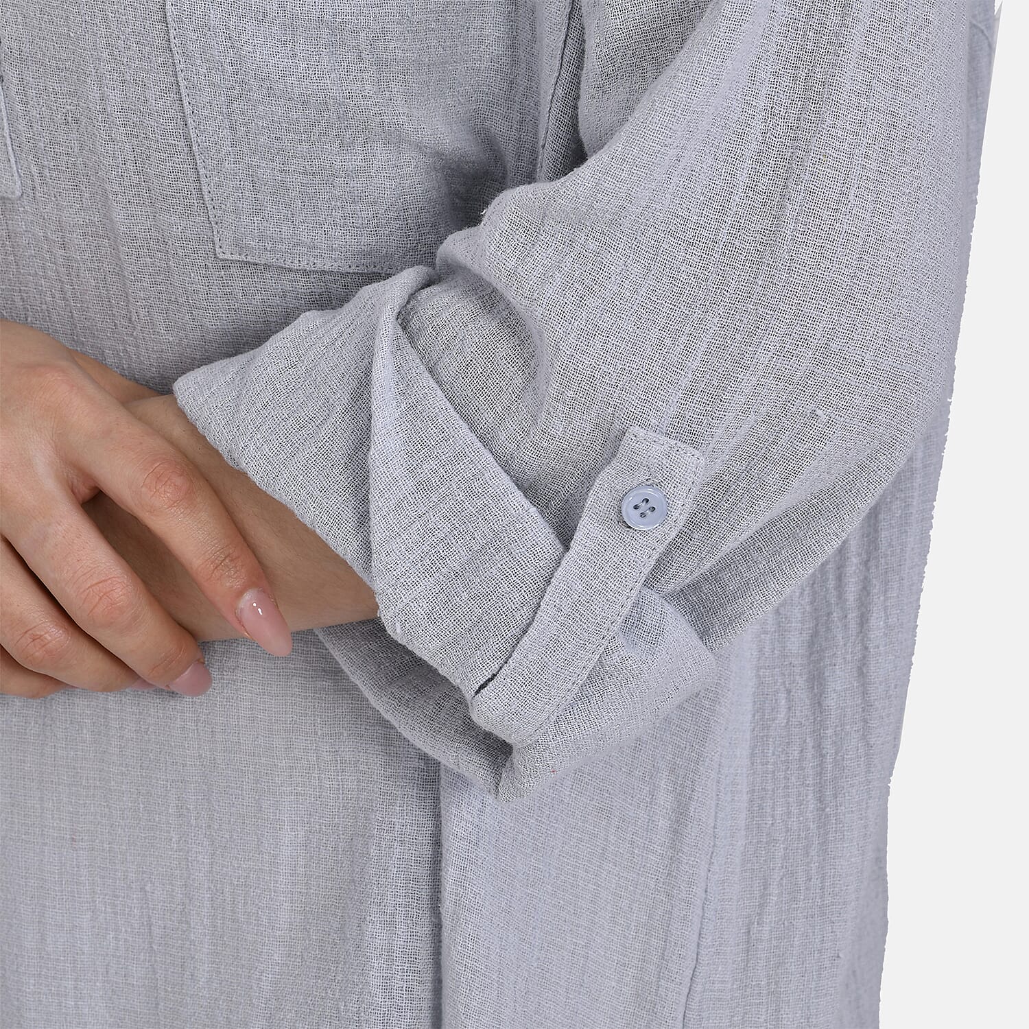 La Marey Cotton Blend 3-4 Sleeves Blouse - Orange