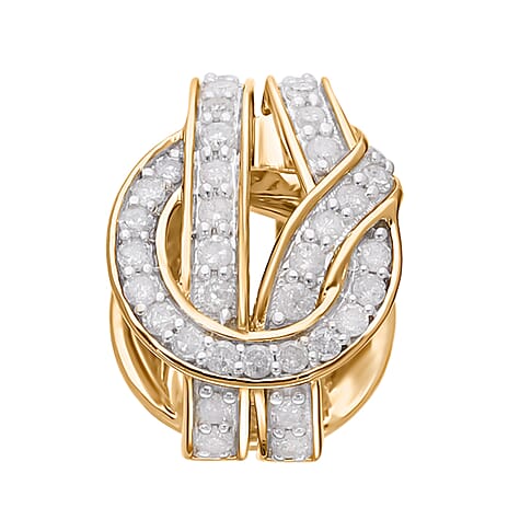 Designer Inspired- Diamond Pendant in YG Vermeil Plated Sterling Silver 0.50 Ct.