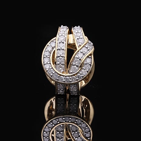 Designer Inspired- Diamond Pendant in YG Vermeil Plated Sterling Silver 0.50 Ct.