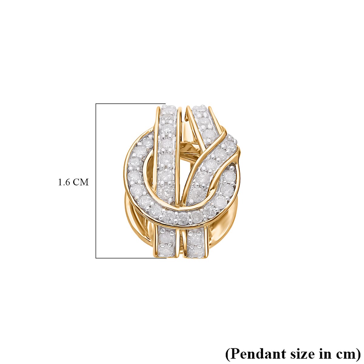 Designer Inspired- Diamond Pendant in YG Vermeil Plated Sterling Silver 0.50 Ct. Designer Inspired- Diamond Pendant in YG Vermeil Plated Sterling Silver 0.50 Ct.