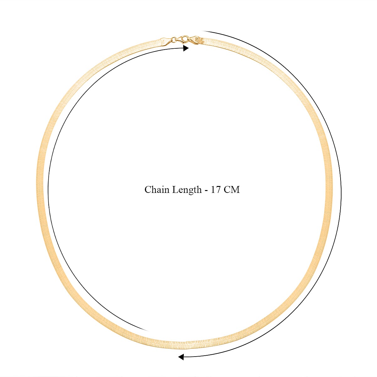 Vicenza Closeout - 9K Yellow Gold Herringbone Chain (Size - 20), Gold Wt. 7.50 Gms