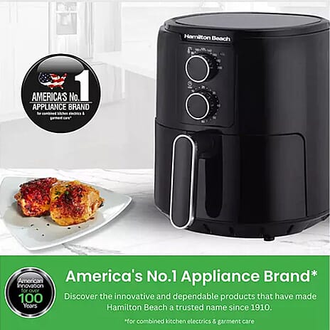 Hamilton Beach SimpliFry 4.2L Manual Air Fryer (Power 1300 W) - Black