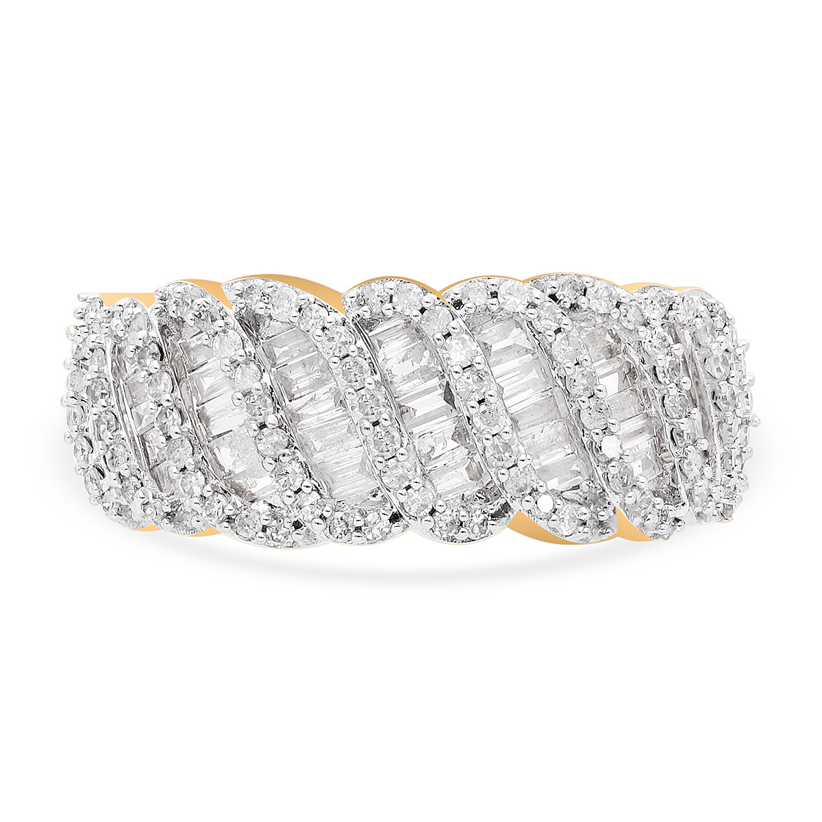One Time Deal- 9K Yellow Gold Diamond (G-H)  Ring 1.00 Ct