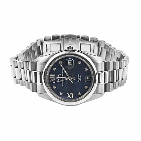 CHRISTOPHE DUCHAMP  - Swiss Made LUGANO 11 Diamond Ladies Limited Edition, Swiss Movt, Blue Mother of Pearl Dial, 50ATM Water Resistant, Sapphire Crystal Glass, 34mm Dial