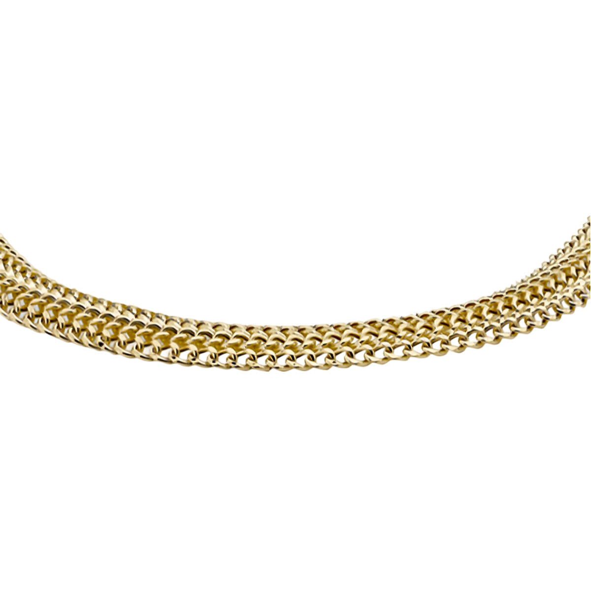 Vicenza Closeout - 9K Yellow Gold Diamond Cut Domed Curb Bismark Necklace (Size - 18), Gold Wt. 6.7 Gms