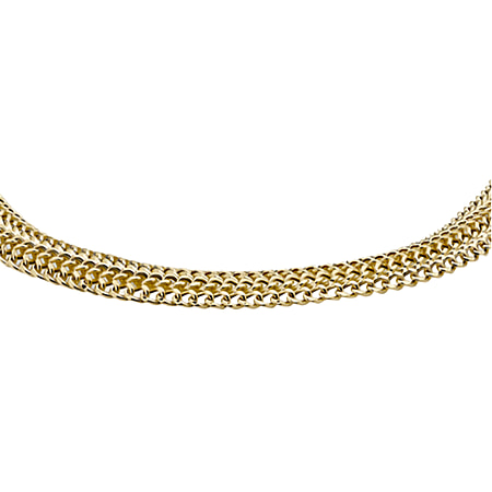 Vicenzaro Closeout - One time Deal -9K Yellow Gold Diamond Cut Domed Curb Bismark Necklace (Size - 18), Gold Wt. 6.8 Gms
