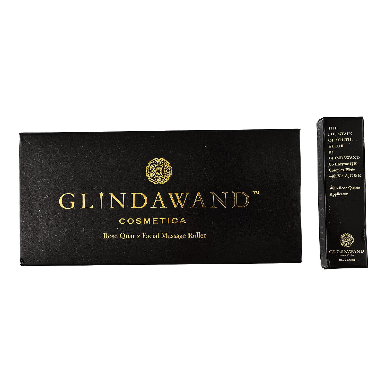 GlindaWand Rose Quartz Roller PLUS Limited Edition Rose Quartz Fountain of Youth Elixir 10ml