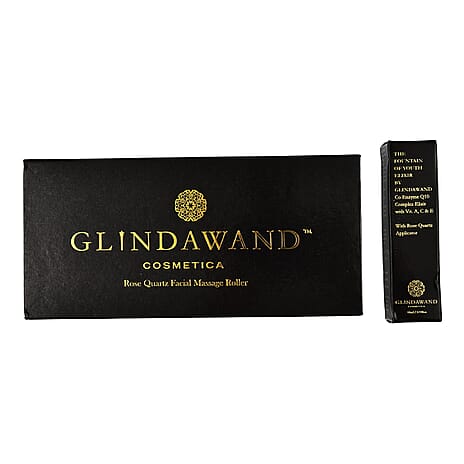 GlindaWand Rose Quartz Roller PLUS Limited Edition Rose Quartz Fountain of Youth Elixir 10ml