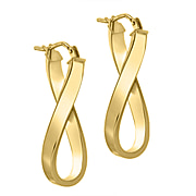 Hatton Garden Closeout- 9K Yellow Gold Large Infinity Hoop Earrings - One time Deal(Outer Dimension 26.50x10.50mm).