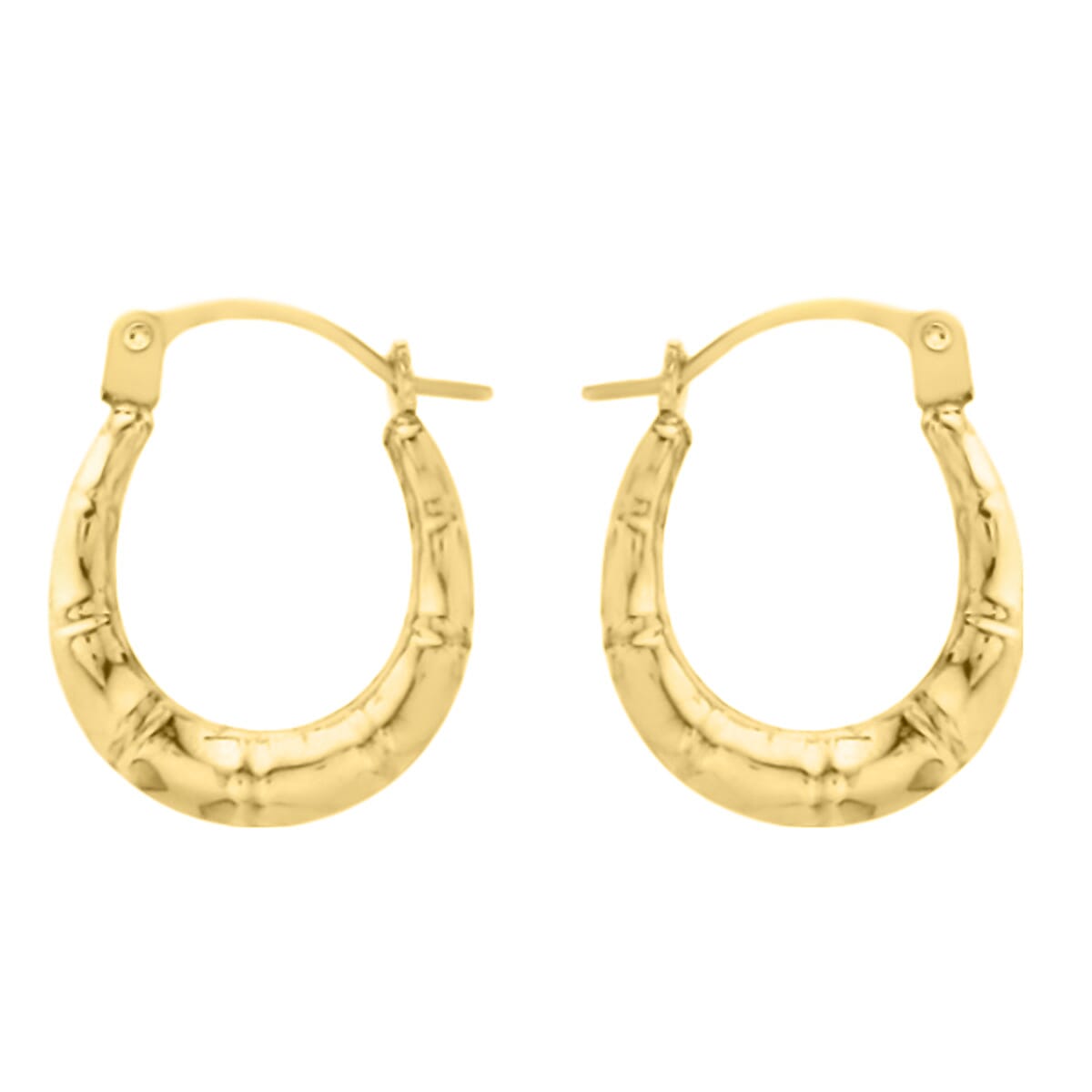 9K Yellow Gold Groove Creole Earrings