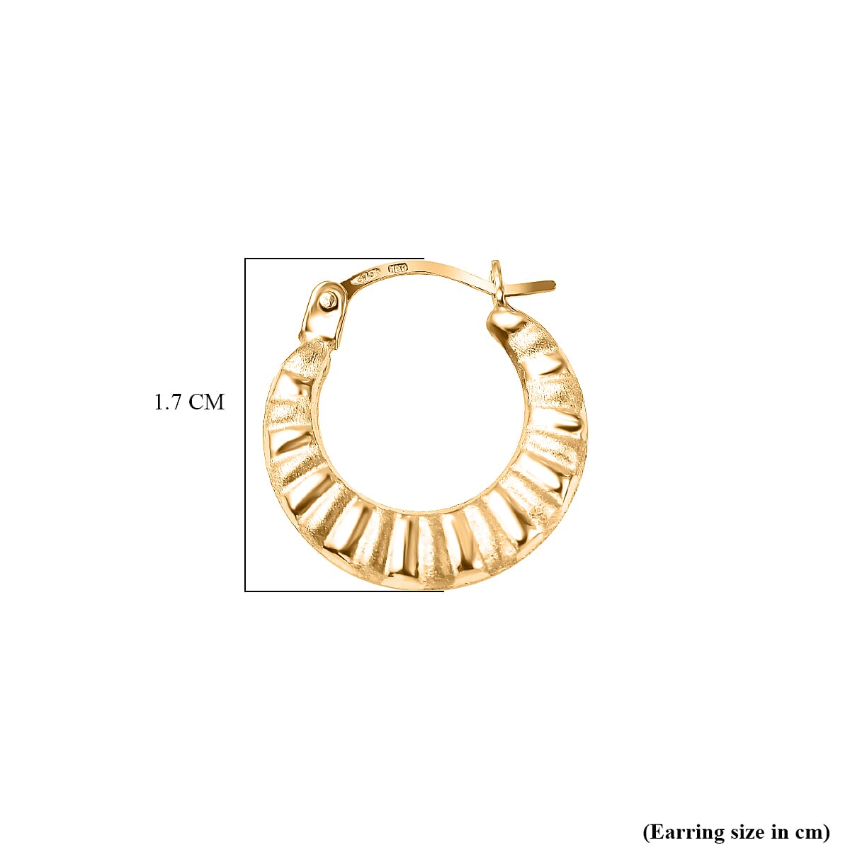 Close Out Deal- 9K Yellow Gold Broad Textured Hoop Earrings