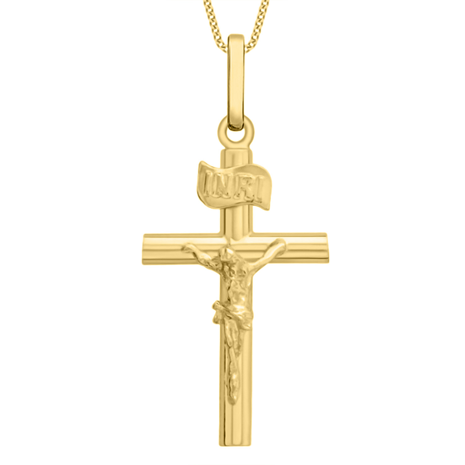 Vicenza Collection - 9K Yellow Gold  Crucifix Pendant