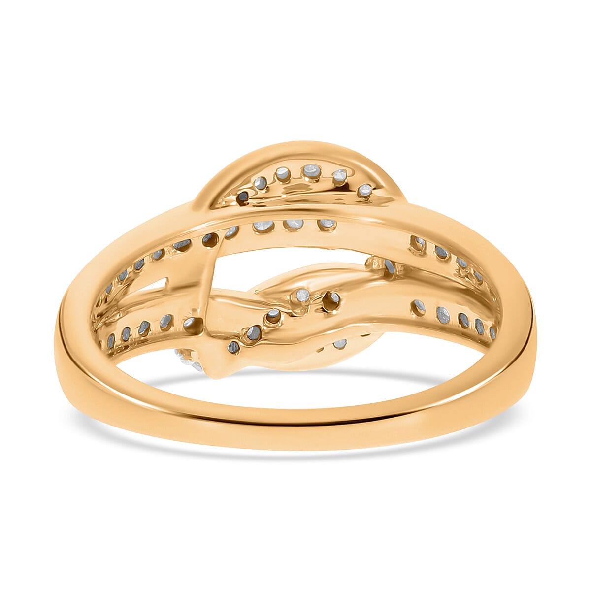 Designer Inspired- Diamond Ring in Vermeil Yellow Gold Plated Sterling Silver 0.50 Ct.