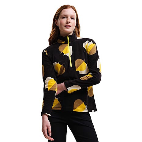 REGATTA Orla Kiely Zip Neck Fleece (Size 8) - Yellow