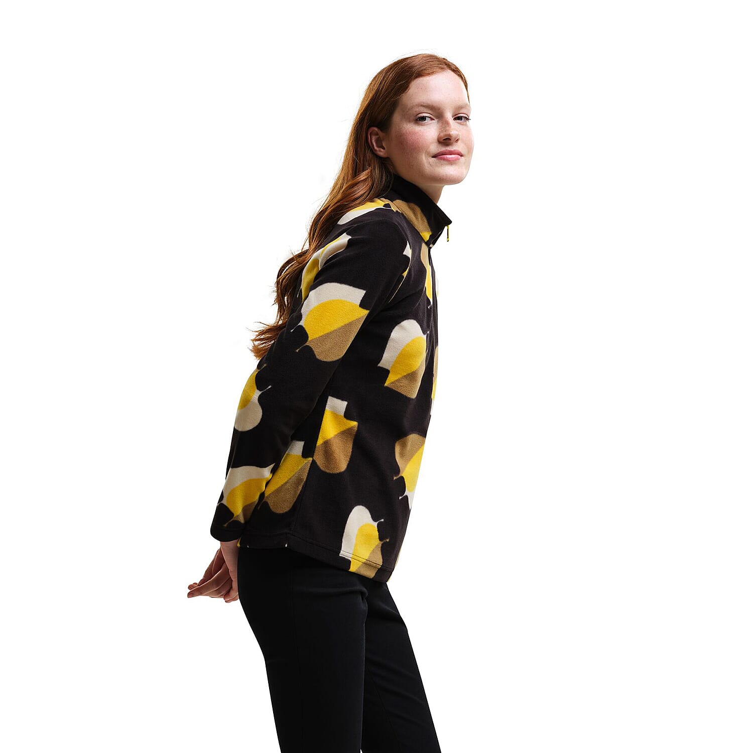 REGATTA Orla Kiely Zip Neck Fleece (Size 10) - Yellow