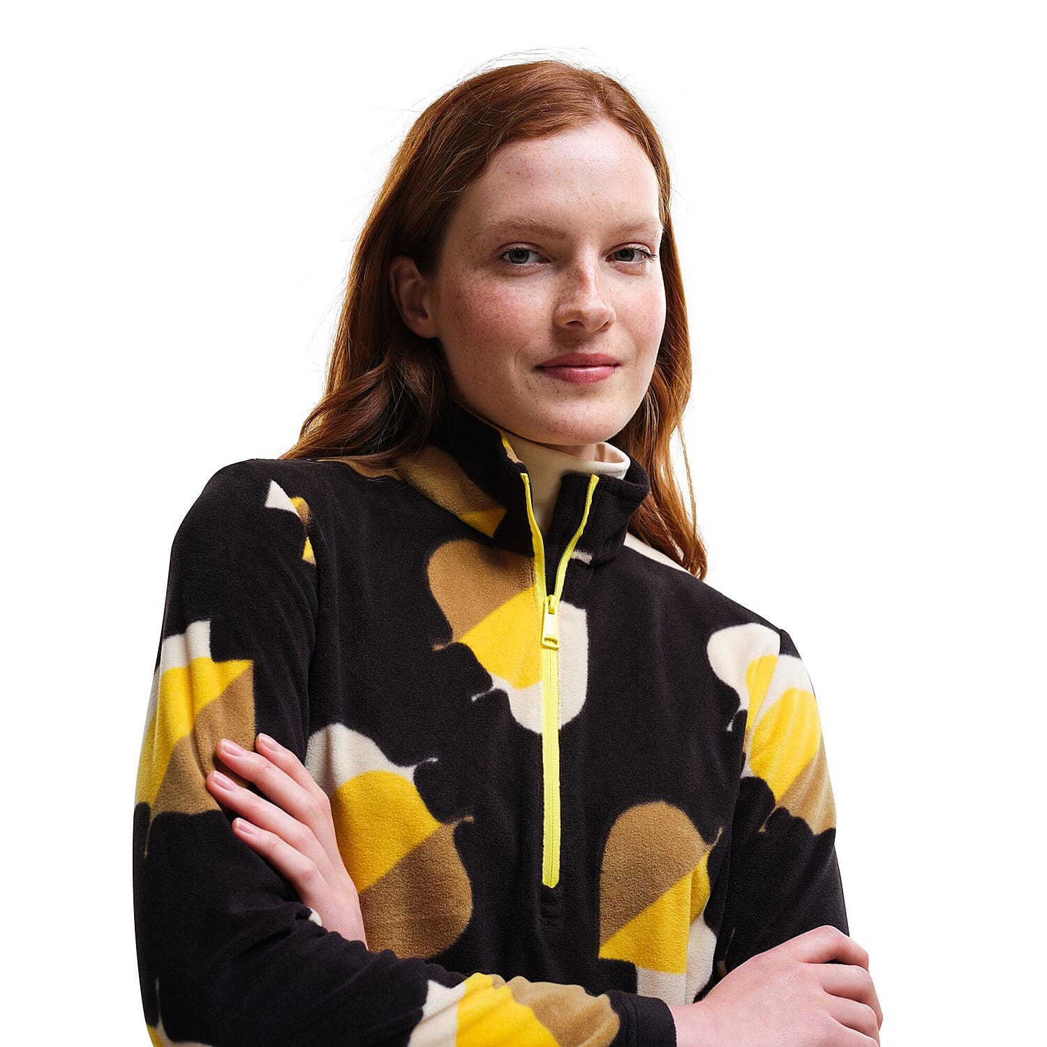 REGATTA Orla Kiely Zip Neck Fleece (Size 10) - Yellow