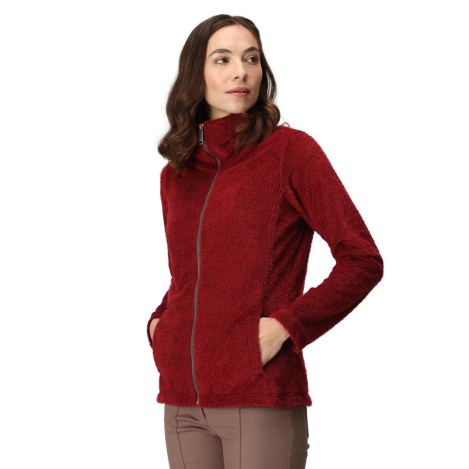 REGATTA Womens Heloise Full Zip Fleece (Size 8) - Red