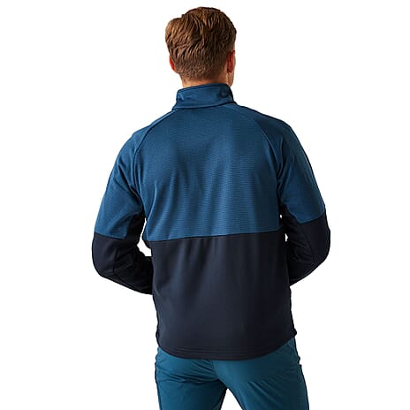 REGATTA Mens Highton Winter Full Zip Colourblock Fleece (Size L) - Navy & Admiral Blue