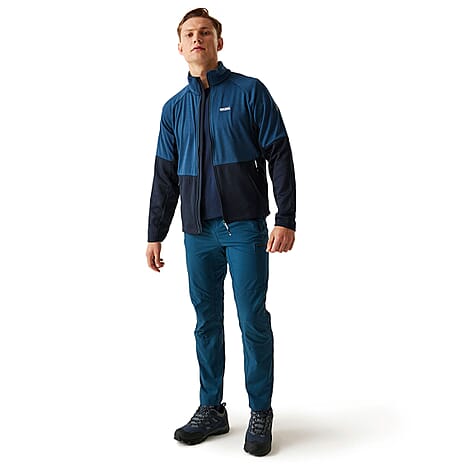 REGATTA Mens Highton Winter Full Zip Colourblock Fleece (Size L) - Navy & Admiral Blue