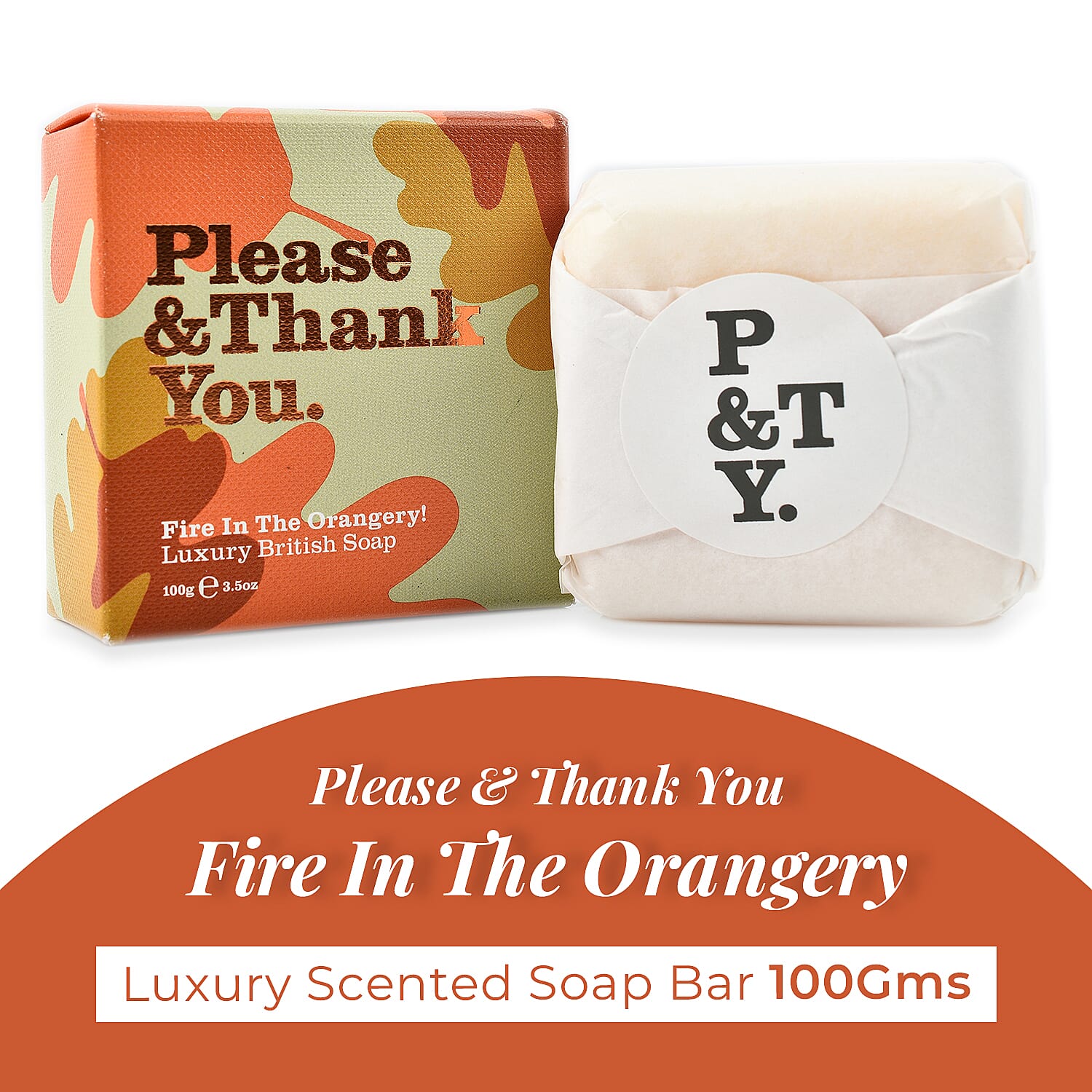 Please & Thank You Fire in the Orangery Luxury British Soap 100gm