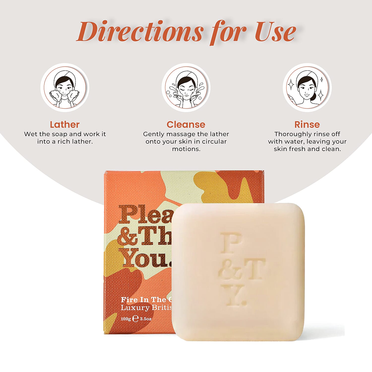 Please & Thank You Fire in the Orangery Luxury British Soap 100gm